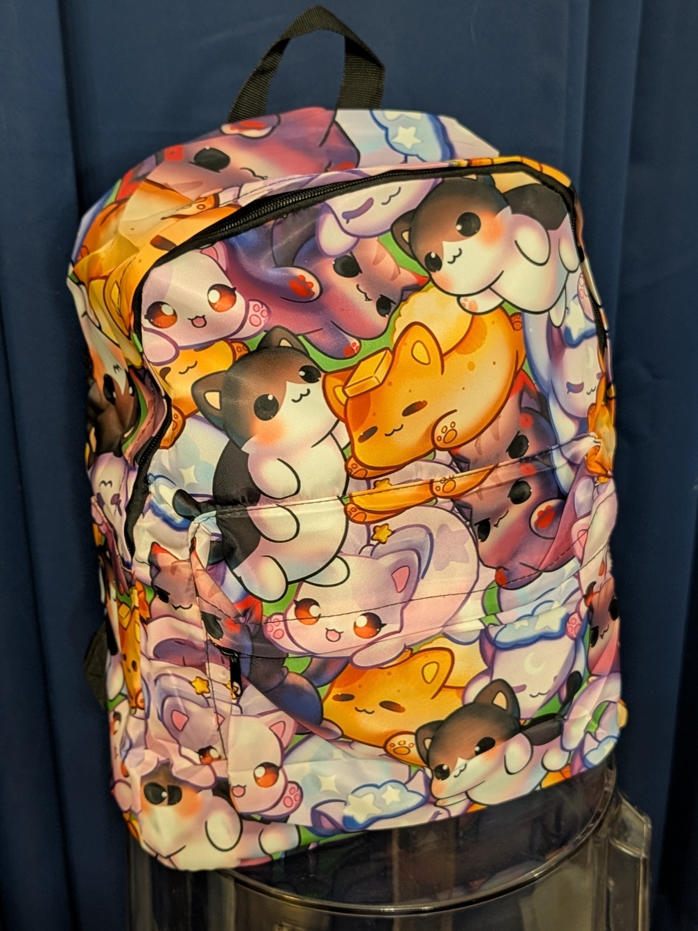 Cute Multicolor Cat Backpack - Cartoon Design